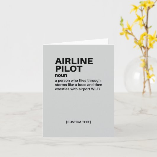 Airline Pilot Definition Greeting Card カード (黄色い花)