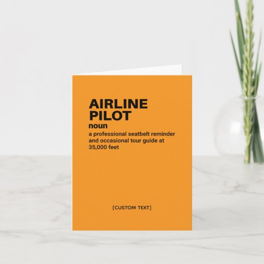 Airline Pilot Funny Job Definition Card カード (正面)