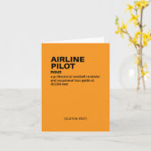 Airline Pilot Funny Job Definition Card カード (黄色い花)