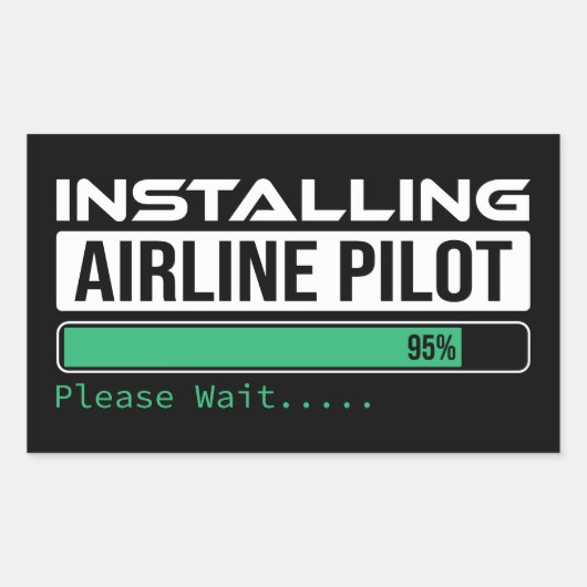 Airline PIlot Loading Funny Pilot Student 長方形シール (正面)