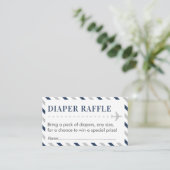 Airline Travel Diaper Raffle Ticket Baby Shower エンクロージャーカード (スタンド正面)