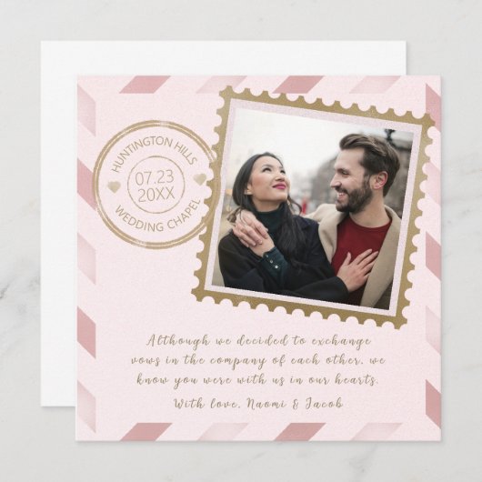 Airmailの結婚の告知 (正面/裏面)