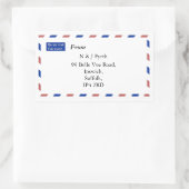 Airmailアドレスのシール 長方形シール (バッグ)