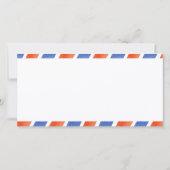 Airmailビーチ結婚式日付の写真カードを保存 セーブザデート (裏面)