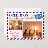 Airmail写真パーソナライズされたドロップインはがき ポストカード (正面/裏面)