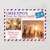 Airmail写真パーソナライズされたドロップインはがき ポストカード (正面)