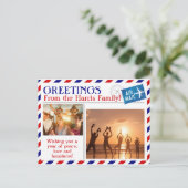 Airmail写真パーソナライズされたドロップインはがき ポストカード (スタンド正面)