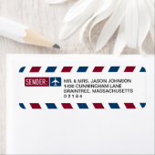 Airmail差出人住所メール ラベル (インサイチュ)