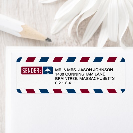 Airmail差出人住所メール ラベル (インサイチュ)