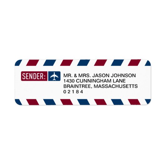 Airmail差出人住所メール ラベル (正面)