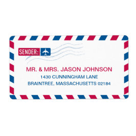 Airmail差出人住所メール ラベル