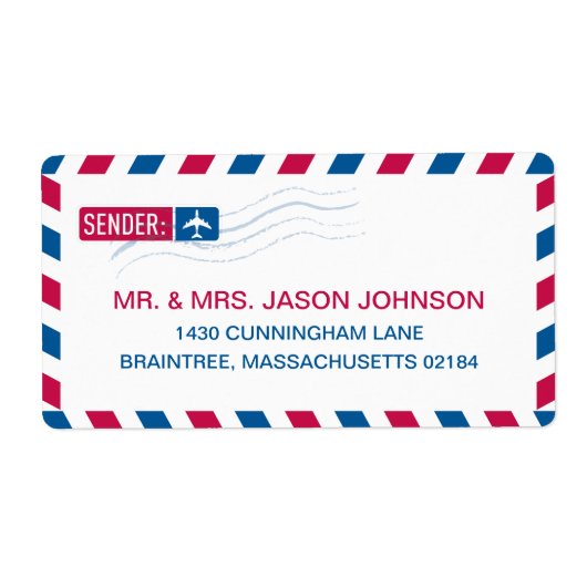 Airmail差出人住所メール ラベル (正面)
