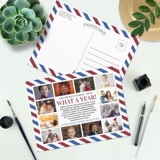 Airmail What A Year In Review 12フォトコラージュ シーズンポストカード