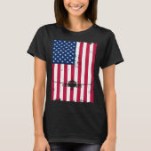 Airplane American Flag Pilot Jet Aviation Tシャツ (正面)