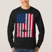 Airplane American Flag Pilot Jet Aviation Tシャツ (正面)