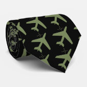 airplane and compass design green ネクタイ (ロール)