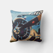 Airplane Artwork - Gift for Aviation Lovers クッション (裏面)