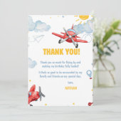 Airplane Aviation Any Age Birthday Party  サンキューカード (スタンド正面)