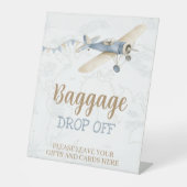 Airplane Aviator Pilot 1st Birthday Baggage Drop 台座サイン (正面)