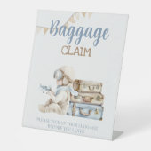 Airplane Aviator Pilot 1st Birthday Favors Baggage 台座サイン (正面)