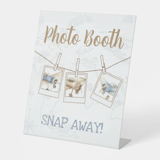 Airplane Aviator Pilot 1st Birthday Photo Booth 台座サイン (正面)