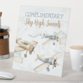 Airplane Aviator Pilot 1st Birthday Sky High Sweet 台座サイン (インサイチュ)