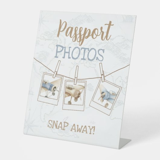 Airplane Aviator Pilot 1st Passport Photo Booth 台座サイン (正面)