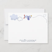 Airplane Baby Boy Nursery Note Card 招待状 (正面)