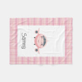 Airplane Baby Girl Pink Grey Cute Baby Shower  フリースブランケット (正面(横))