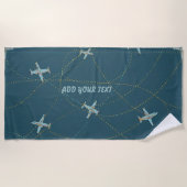 Airplane Beach Towel – Personalised with Your Text ビーチタオル (正面)