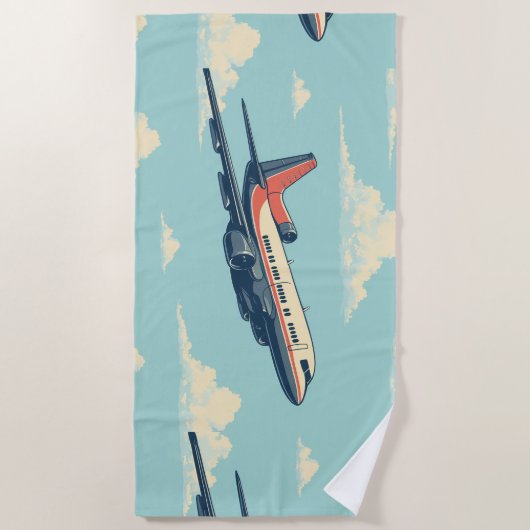Airplane Beach Towels ビーチタオル (正面)