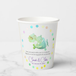 AIRPLANE BEAR pastel clouds rainbow editable 紙コップ