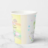 AIRPLANE BEAR pastel clouds rainbow editable 紙コップ (左)