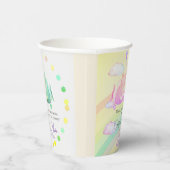 AIRPLANE BEAR pastel clouds rainbow editable 紙コップ (右)