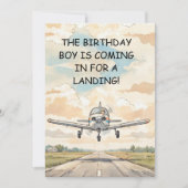 Airplane Birthday Boy Party Digital Download 招待状 (正面)