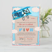 Airplane Birthday Invitation for Pilot Boy 招待状 (スタンド正面)