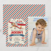 Airplane Birthday Photo Invitation / Time Flies 招待状 (正面/裏面)