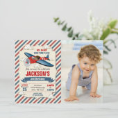 Airplane Birthday Photo Invitation | Time Flies 招待状 (スタンド正面)