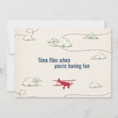Airplane Birthday Photo Invitation Vintage Retro 招待状 (裏面)