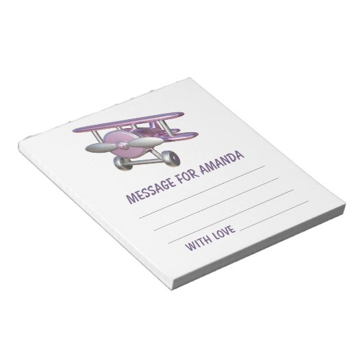 Airplane birthday time capsule message ノートパッド (アングル)