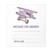 Airplane birthday time capsule message ノートパッド (正面)