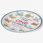 Airplane Boy 1st Birthday | Fun Sky Theme Party ペーパープレート (アングル)