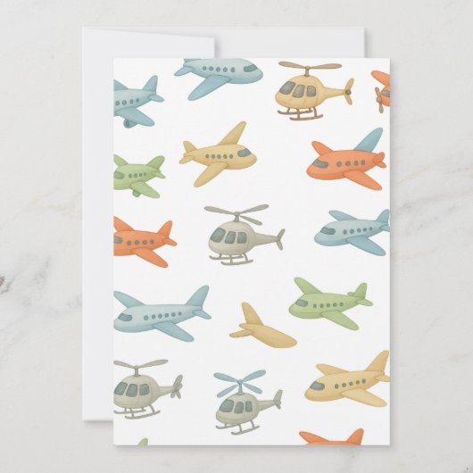 Airplane Boy 1st Birthday | Fun Sky Theme Party 招待状 (裏面)