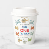 Airplane Boy 1st Birthday | Fun Sky Theme Party 紙コップ (裏面)