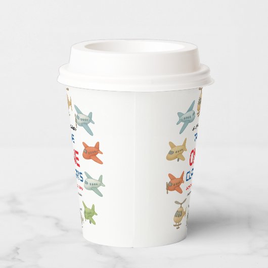 Airplane Boy 1st Birthday | Fun Sky Theme Party 紙コップ (右)