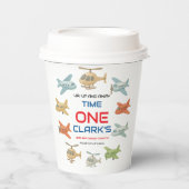 Airplane Boy 1st Birthday | Fun Sky Theme Party 紙コップ (正面)