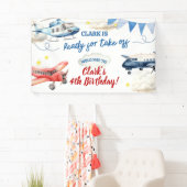 Airplane Boy 4th Birthday Large Banner 横断幕 (インサイチュ)