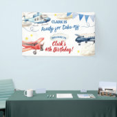 Airplane Boy 4th Birthday Large Banner 横断幕 (トレードショー)