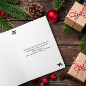 Airplane carries Christmas Tree Family Photo Funny カード