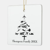 Airplane Christmas Tree Cool Aviation Pilot Custom セラミックオーナメント (左)